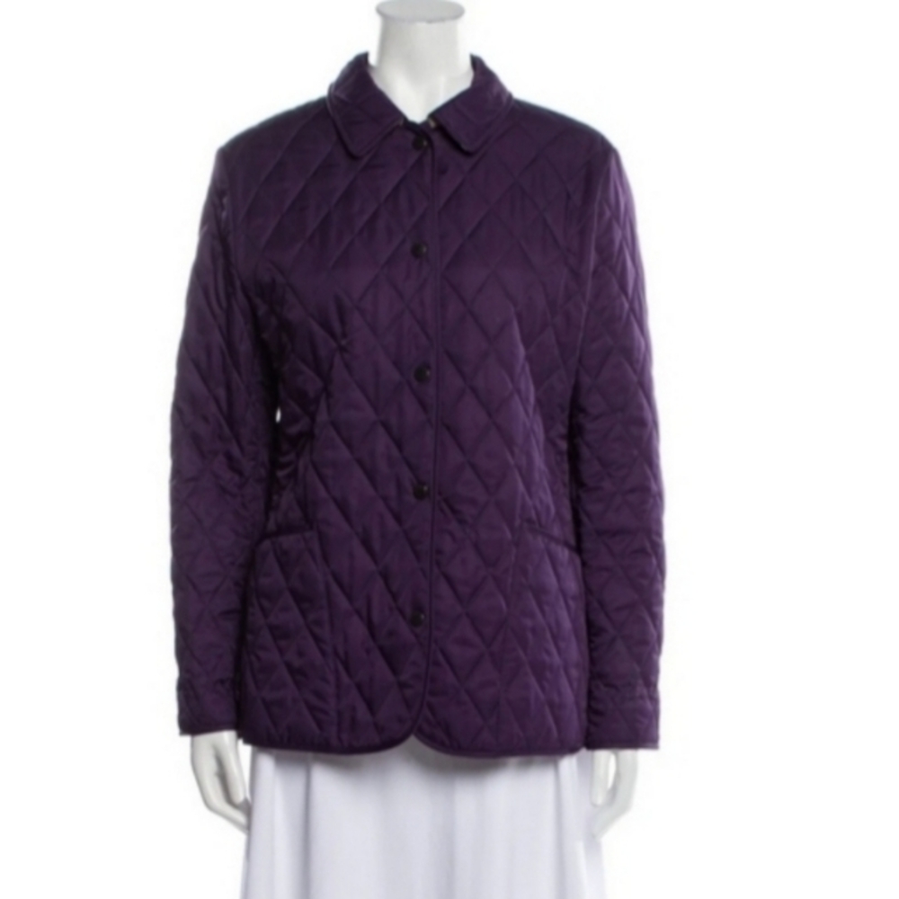 🌸 Burberry London Purple Quilted Women's Jacket L